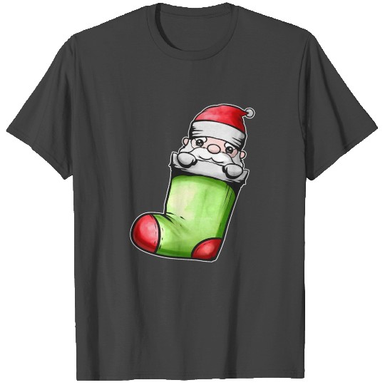 Cute Kawaii Santa In Sock On Chimney Fireplace T Shirts