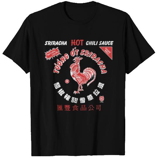 Sriracha 2 Color Distressed Label Design T Shirts