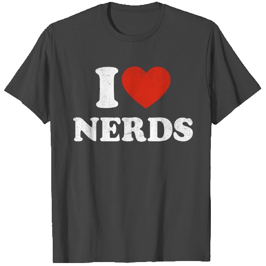 Womens I Love Nerds Outfit Distressed I Heart T Shirts