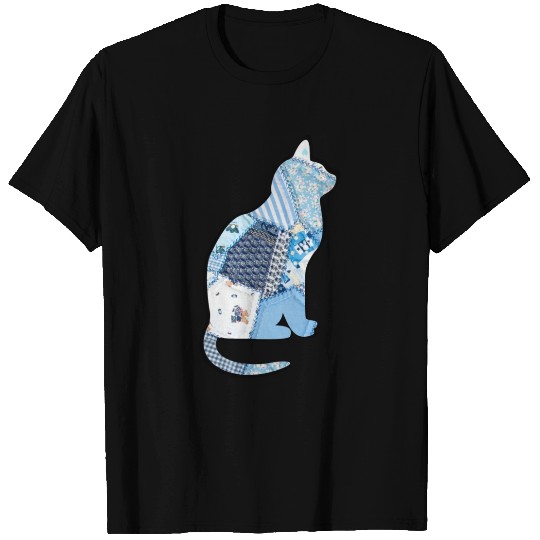 Retro Cat Patchwork T Shirts