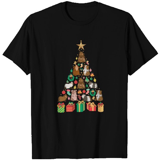 Guinea Pig Christmas Tree T Shirts