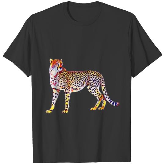 Cheetah Mother with Cubs Motif Predator Cat Animal T Shirts