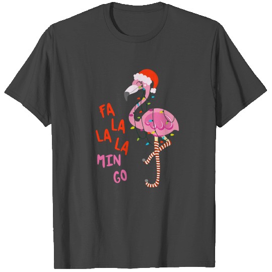 Fa La La La mingo Flamingo For Christmas Xmas Paja T Shirts