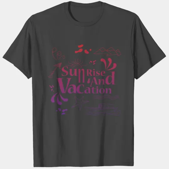 Sunrise and vacation doodle art T Shirts