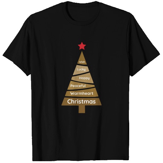 Minimalist Copper Brown Christmas Pine T Shirts