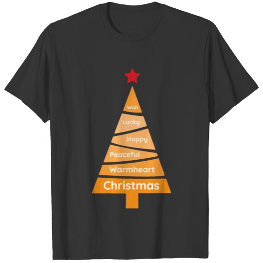 Minimalist Orange Christmas Pine T Shirts