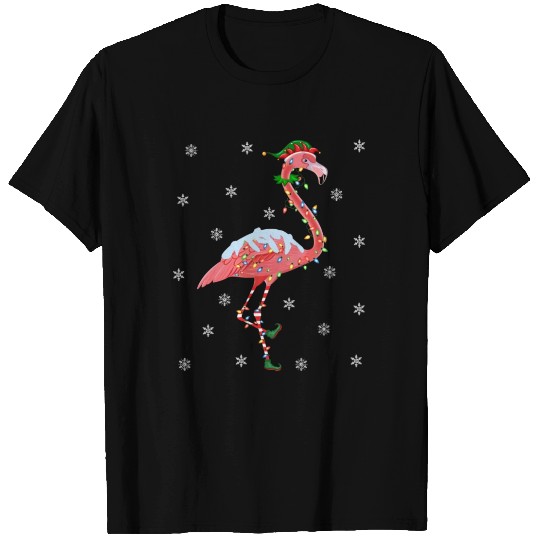 Flamingo Lover Xmas Gift Santa Hat Elf Flamingo T Shirts