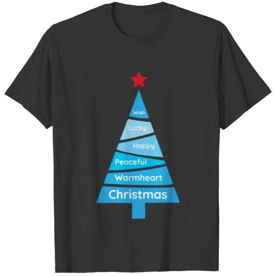 Minimalist Light Blue Christmas Pine T Shirts