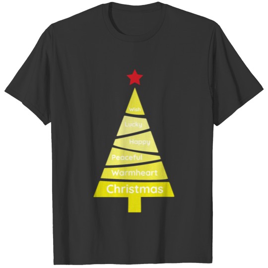 Minimalist Yellow Christmas Pine T Shirts