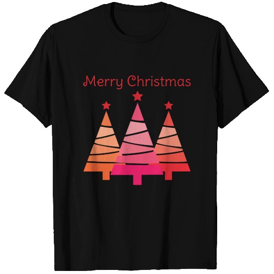 Minimalist Merry Christmas Pines T Shirts