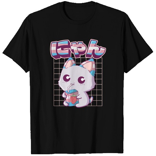 Transgender Pride Kawaii Cat Strawberry Milk Trans T Shirts