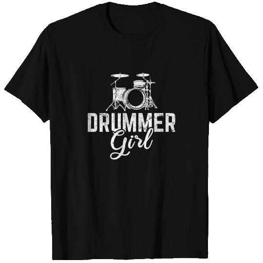 Cool Drummer Girl Rock Music Player Musician Percu T Shirts