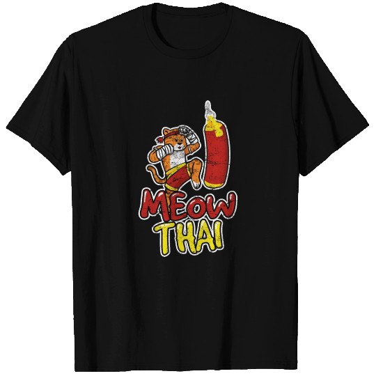 Muay Thai Cat Meow Thai Muay Thai Fighter Kickboxi T Shirts
