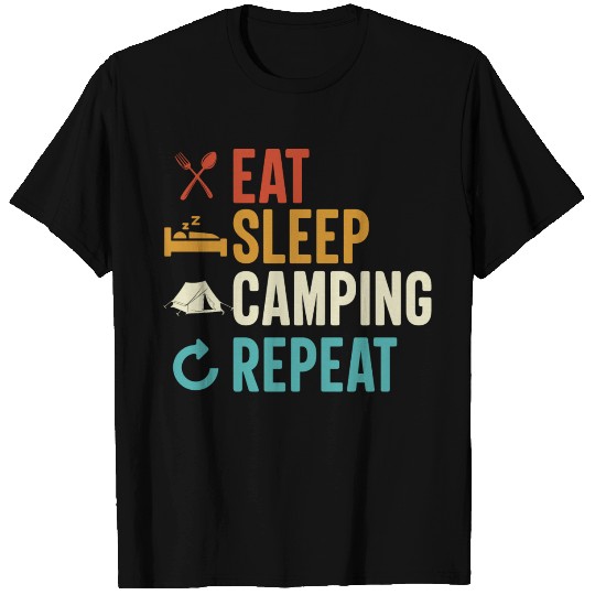 Eat Sleep Camping Repeat Camp Funny T Shirts