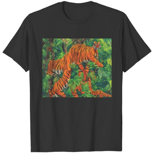 Abstract Tropical Tiger T Shirts