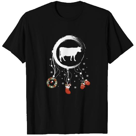 Winter dreamcatcher Christmas Cow T Shirts