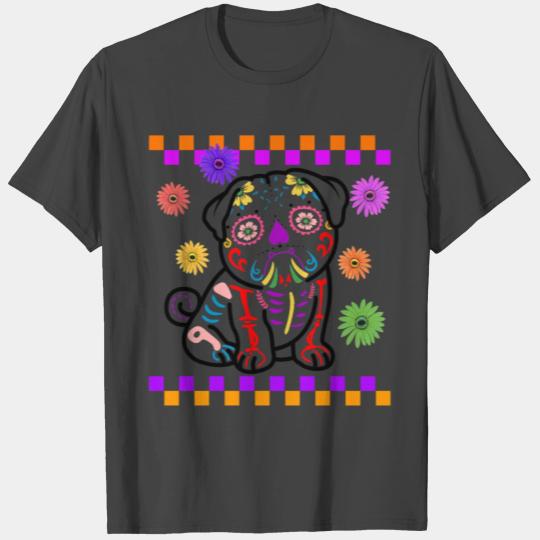 Dia De Los Muertos T Shirts, Pig Sugar Skull Floral