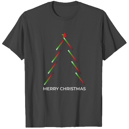 Merry Christmas Tree White Horizontal Word T Shirts