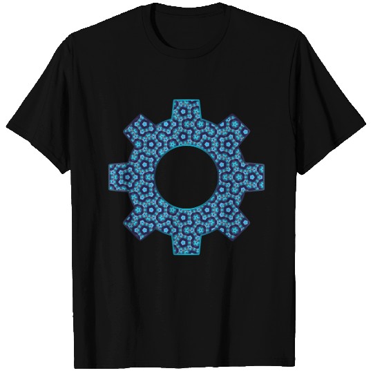 Patterned Gear Icon T Shirts