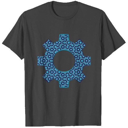 Patterned Gear Icon T Shirts