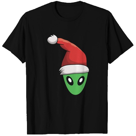 Funny Christmas Alien Christmas Santa Hat Funny Al T Shirts
