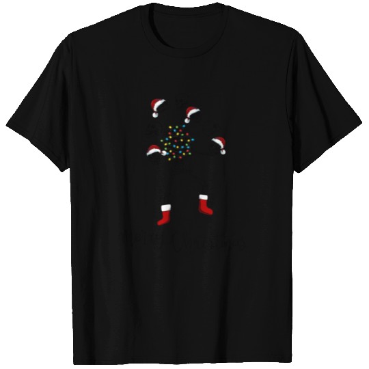Merry Christmas Skeleton Playing Christmas ugly T Shirts