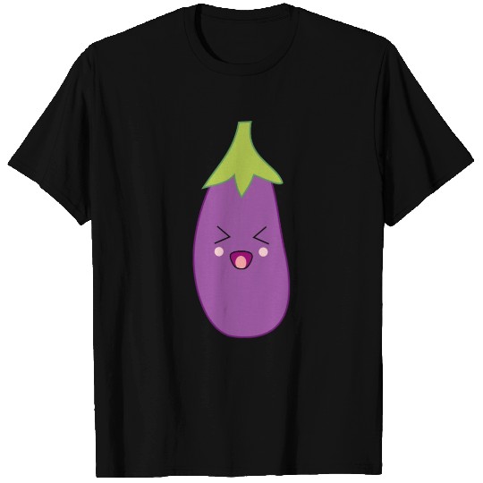 Kawaii food eggplant T Shirts