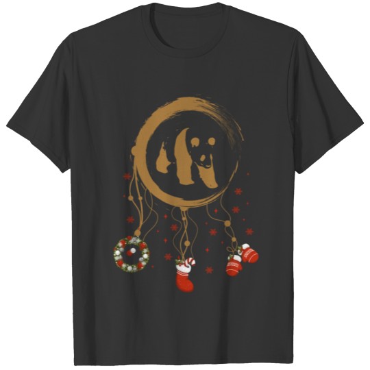 Winter dreamcatcher Christmas Panda T Shirts