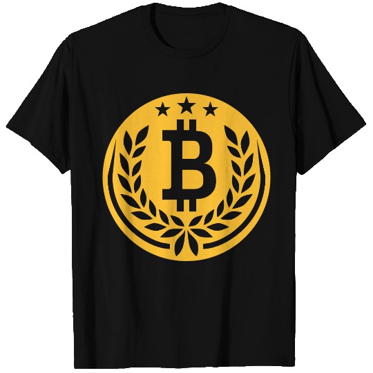 emblem bitcoin laurel wreath T Shirts