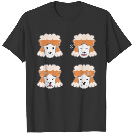 Funny Poodle Dog Cartoon Faces T Shirts