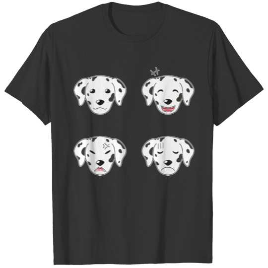 Funny Dalmatian Dog Cartoon Faces T Shirts