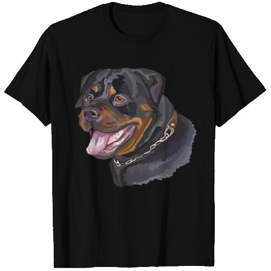 Cute Rottweiler Dog Watercolor Painting T Shirts