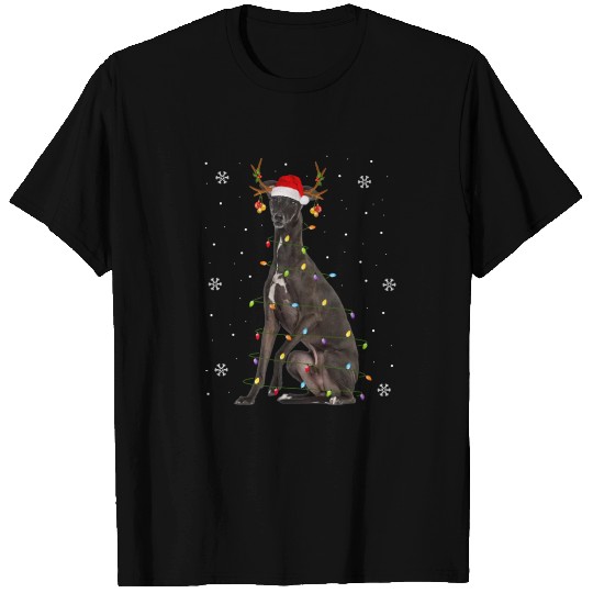 Italian Greyhound Dog Tree Christmas Lights Xmas T Shirts