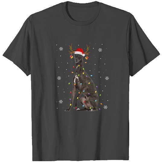 Italian Greyhound Dog Tree Christmas Lights Xmas T Shirts