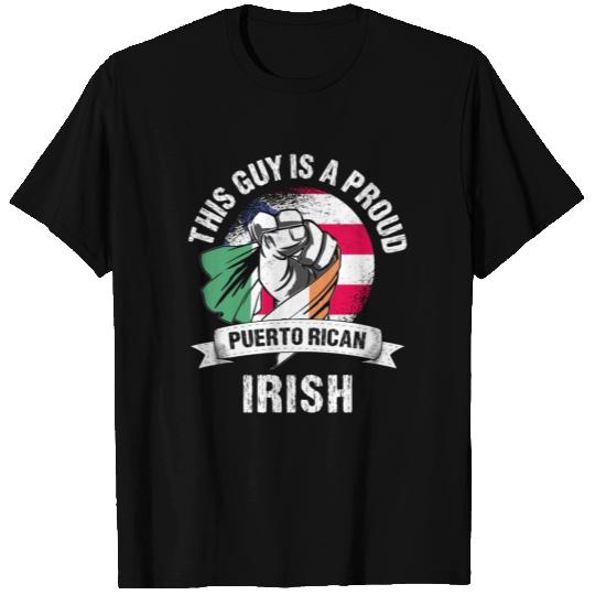 Puerto Rico Flag Ireland Grown Men Boys Guy T Shirts