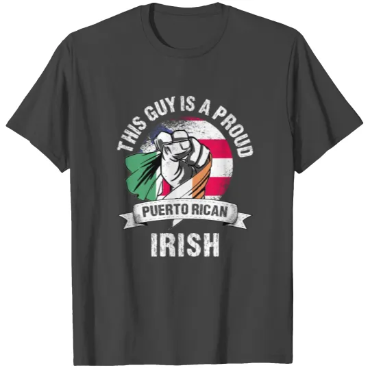 Puerto Rico Flag Ireland Grown Men Boys Guy T Shirts