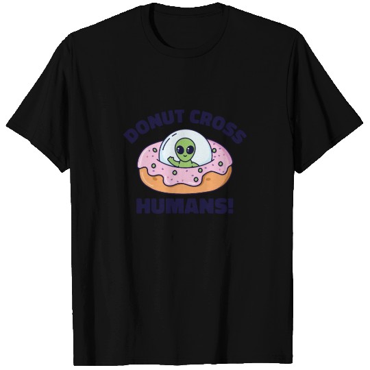Space Area 51 Donut UFO Cute Alien Head T Shirts
