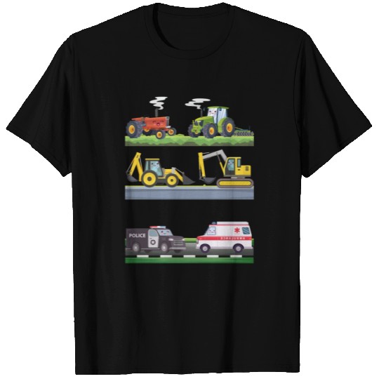 Happy Construction Agricultural Emergency Vehicles T Shirts