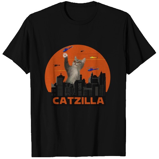 Funny Cat, Catzilla, Destroying city, Cat Lover T Shirts