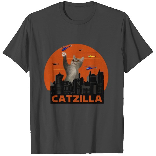 Funny Cat, Catzilla, Destroying city, Cat Lover T Shirts