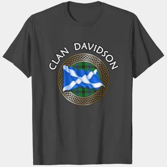 Clan Davidson Crest & Tartan Knot Flag T Shirts