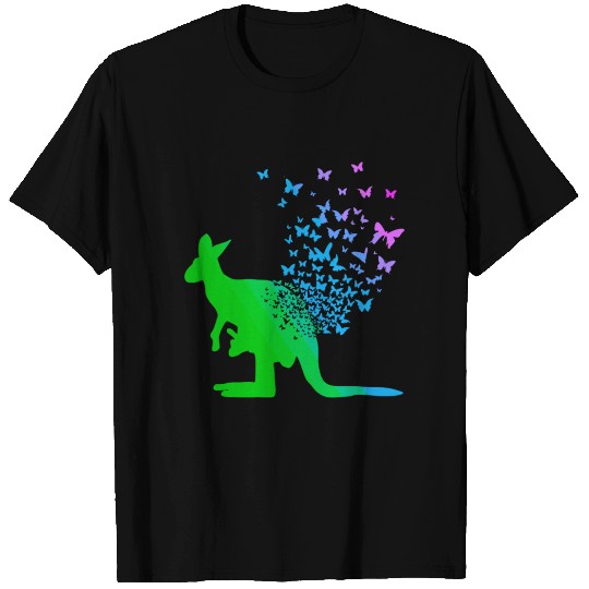Butterfly & Kangaroo In Nature Australia Kangaroo T Shirts