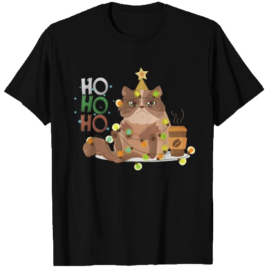 Christmas Funny HO HO HO Cat! T Shirts