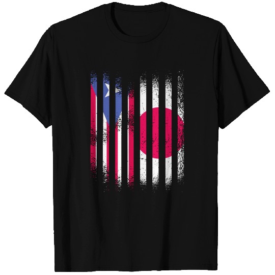 Puerto Rico Flag Japan Grown Country Flags Stripes T Shirts