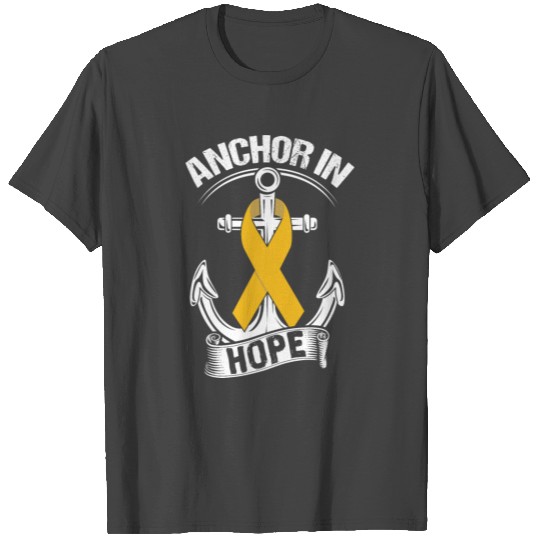 Anchor- Childhood Cancer Awareness Ribbon T Shirts