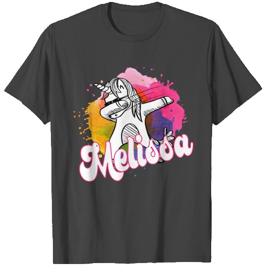 MELISSA - Beautiful name with dabbing unicorn T Shirts