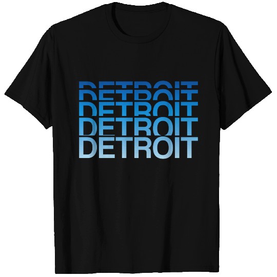 Stacked Detroit Michigan Text T Shirts