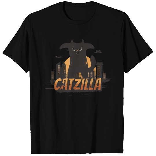 Catzilla the mischievous cat T Shirts