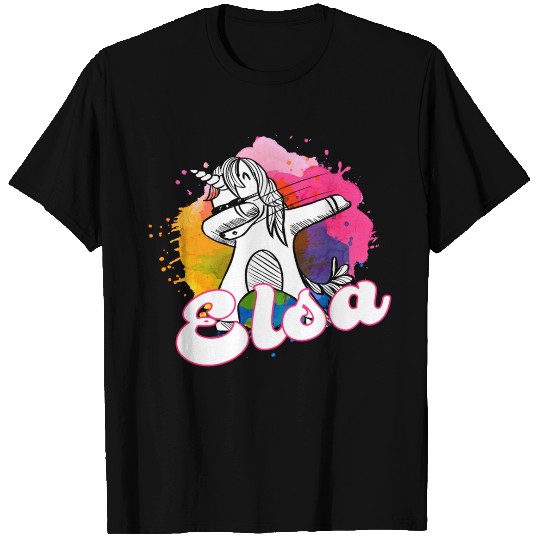 ELSA - Beautiful name with dabbing unicorn T Shirts