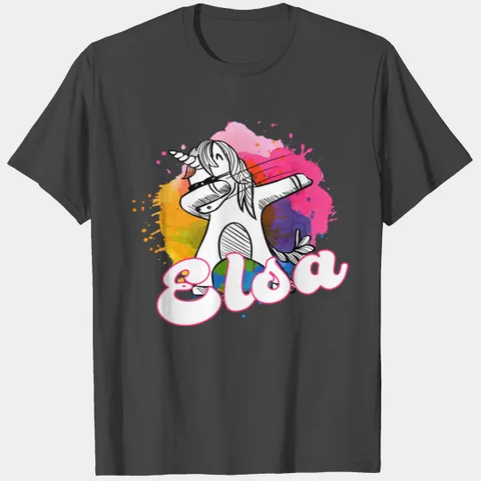 ELSA - Beautiful name with dabbing unicorn T Shirts